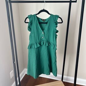 Green Ruffle Sleeveless Dress